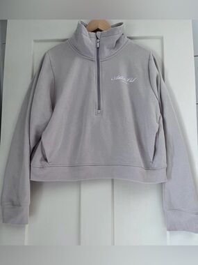 Beige Half-Zip Fleece Lined Pullover NWOT “athletic club”